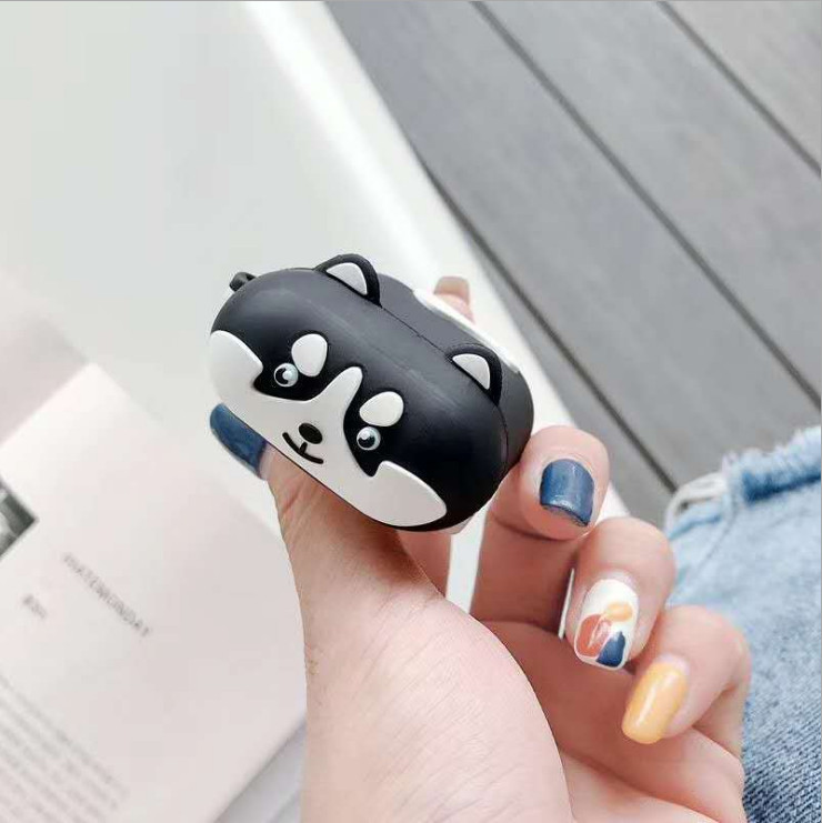 Ốp bảo vệ tai nghe husky đen dành cho case airpod 1/2/Pro chống va đập