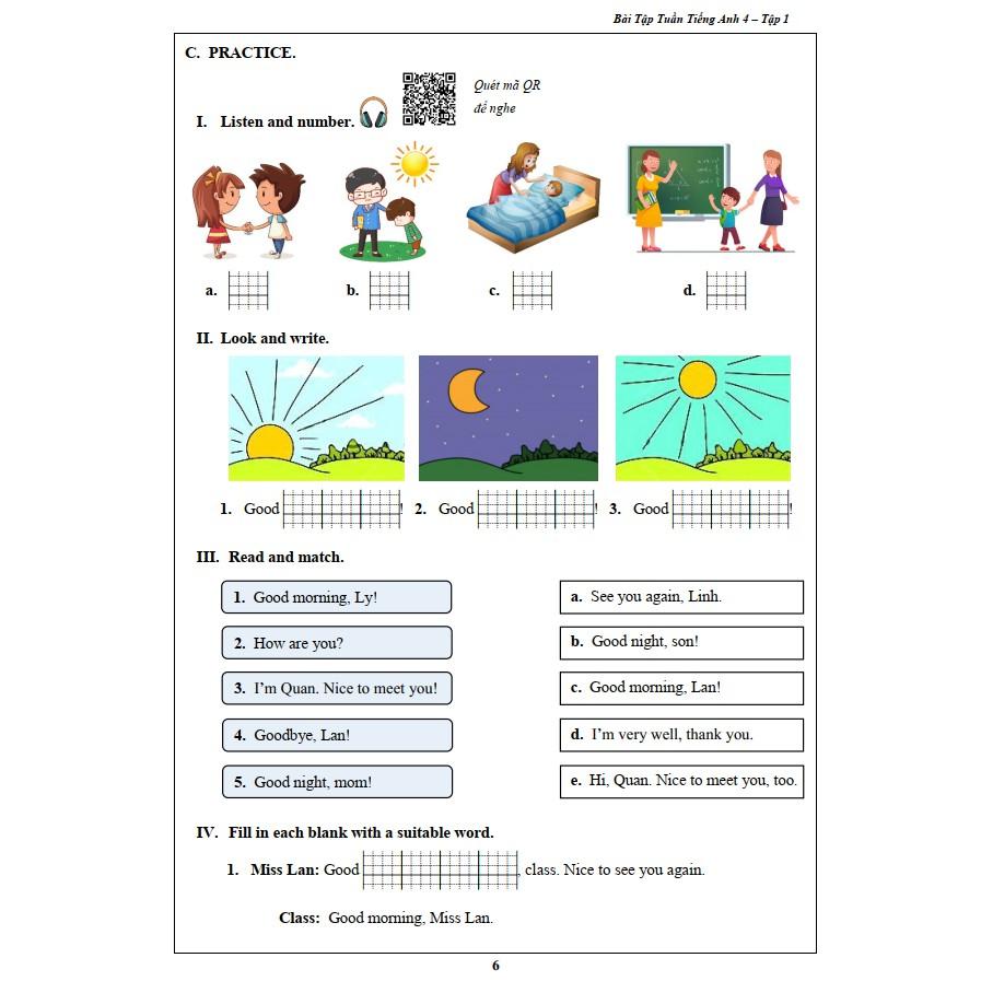 Sách - Bài Tập Tuần Tiếng Anh 4 - Tập 1