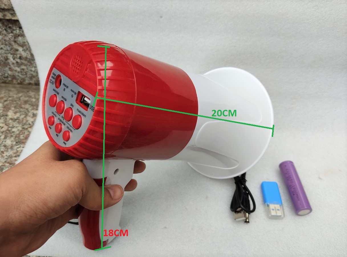 LOA PHÓNG THANH CẦM TAY CÓ GHI ÂM 35W - PIN KHỎE 10 TIẾNG - LOA PHÁT TIẾNG RAO