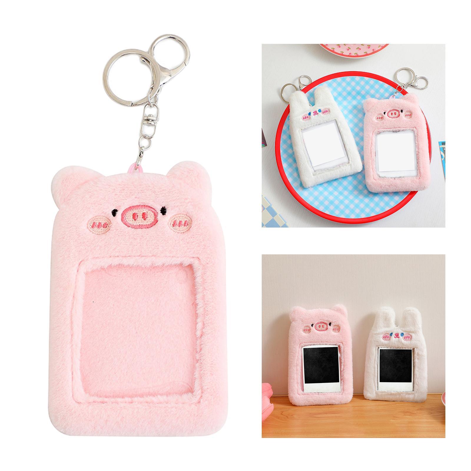 2x cute Plush Keychain Holder Photo Sleeves Photocard Holder
