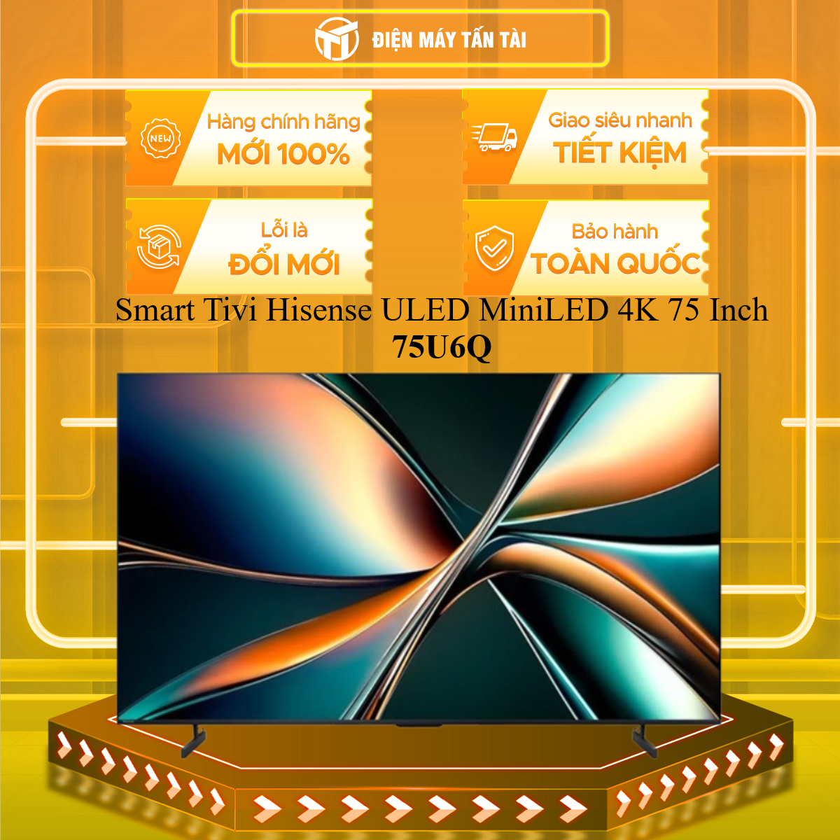 Smart Tivi Hisense ULED MiniLED 4K 75 Inch 75U6Q - HÀNG CHÍNH HÃNG - CHỈ GIAO HCM