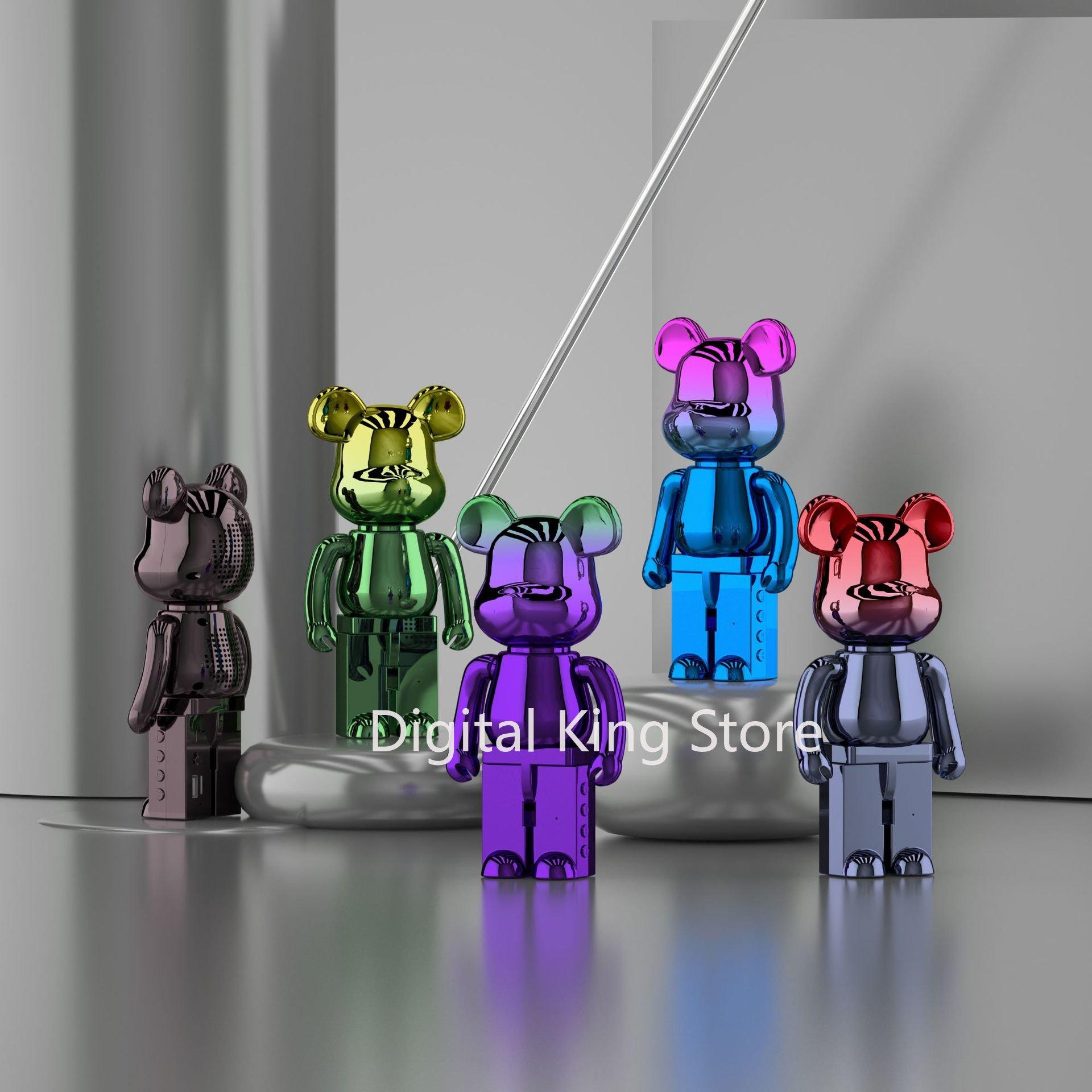 Mô hình mạ loa bluetooth gấu bạo lực mới mới Color: Green to Purple