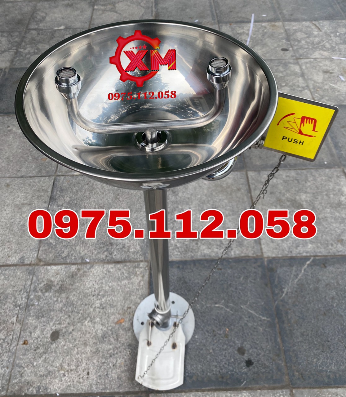 Chậy rửa mắt khẩn cấp loại cố định đứng-inox 304