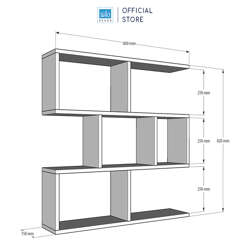 Kệ Sách Gỗ Treo Tường 4 Tầng Đơn Giản Mà Đẹp SIB DECOR