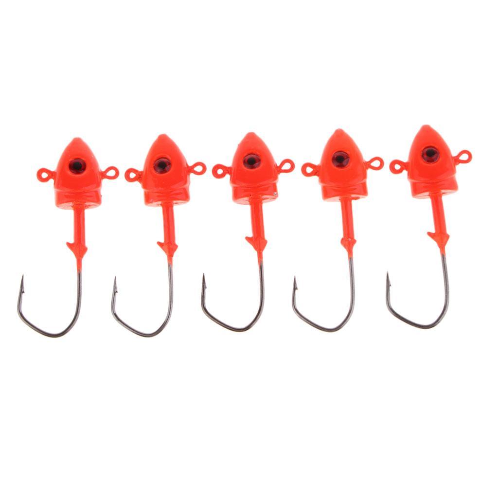 5pcs  Jigging  Hook  Red  Fishing  Hook  21g / 6cm  Weight