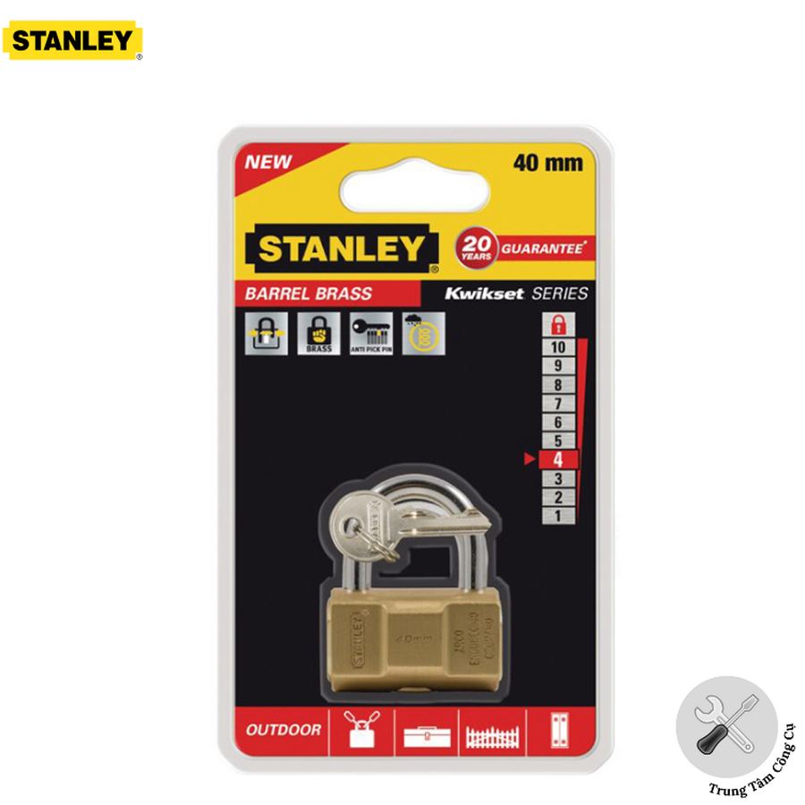 Ổ Khóa Stanley USA, đồng thau, rộng 40mm- S742-046