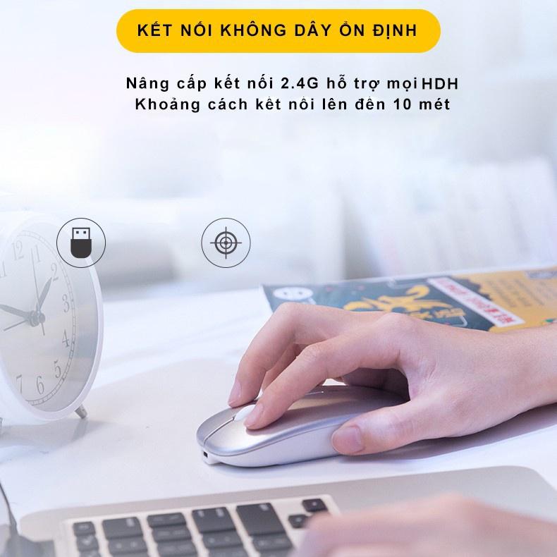 Chuột Bluetooth không dây sạc pin lại TEKKIN INPHIC M1P ko tiếng click - hàng nhập khẩu