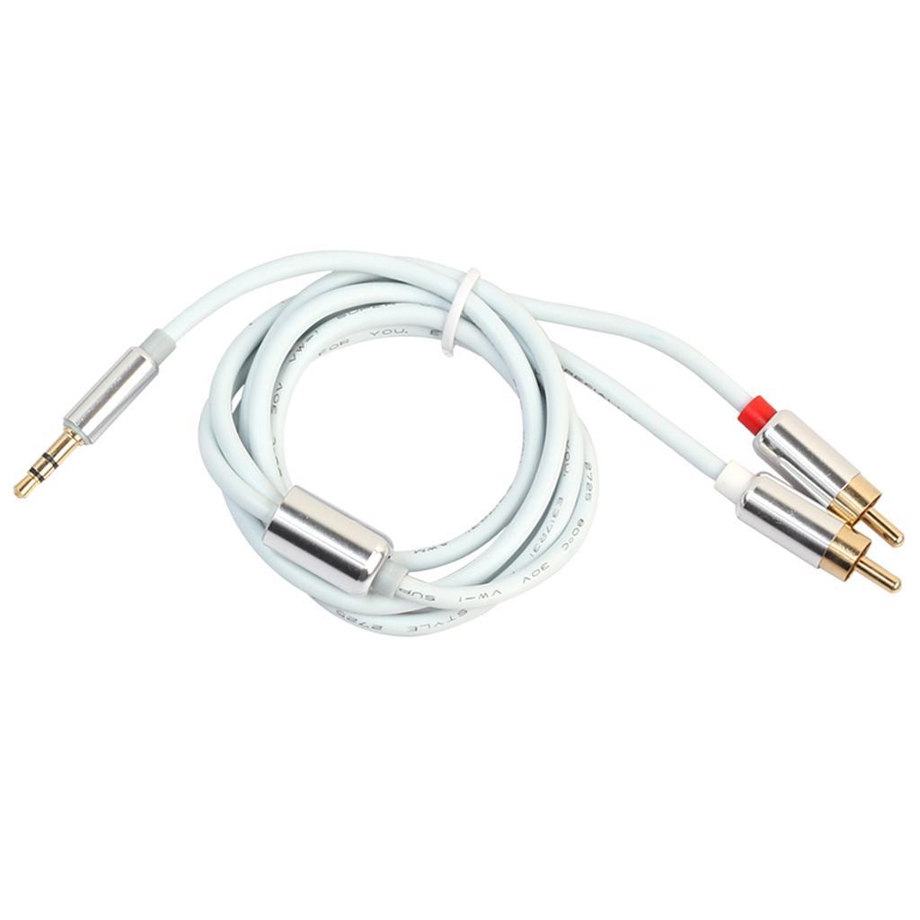 3 FT 3.5mm Stereo Male Plug to 2 RCA Audio Male Adapter Speaker Cable