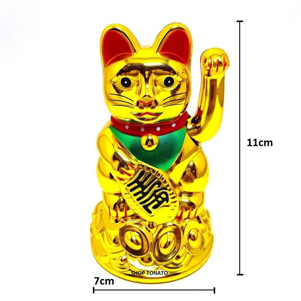 MÈO THẦN TÀI, MÈO MAY MẮN MANEKI NEKO Y45 SỬ DỤNG PIN CAO 11CM