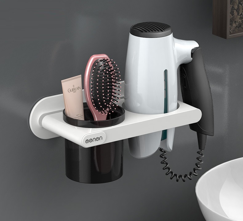 Hình ảnh Giá Để Đồ Nhà Tắm OENON, Kệ treo máy sấy tóc chất liệu nhựa ABS cao cấp lắp đặt dán tường - OE039