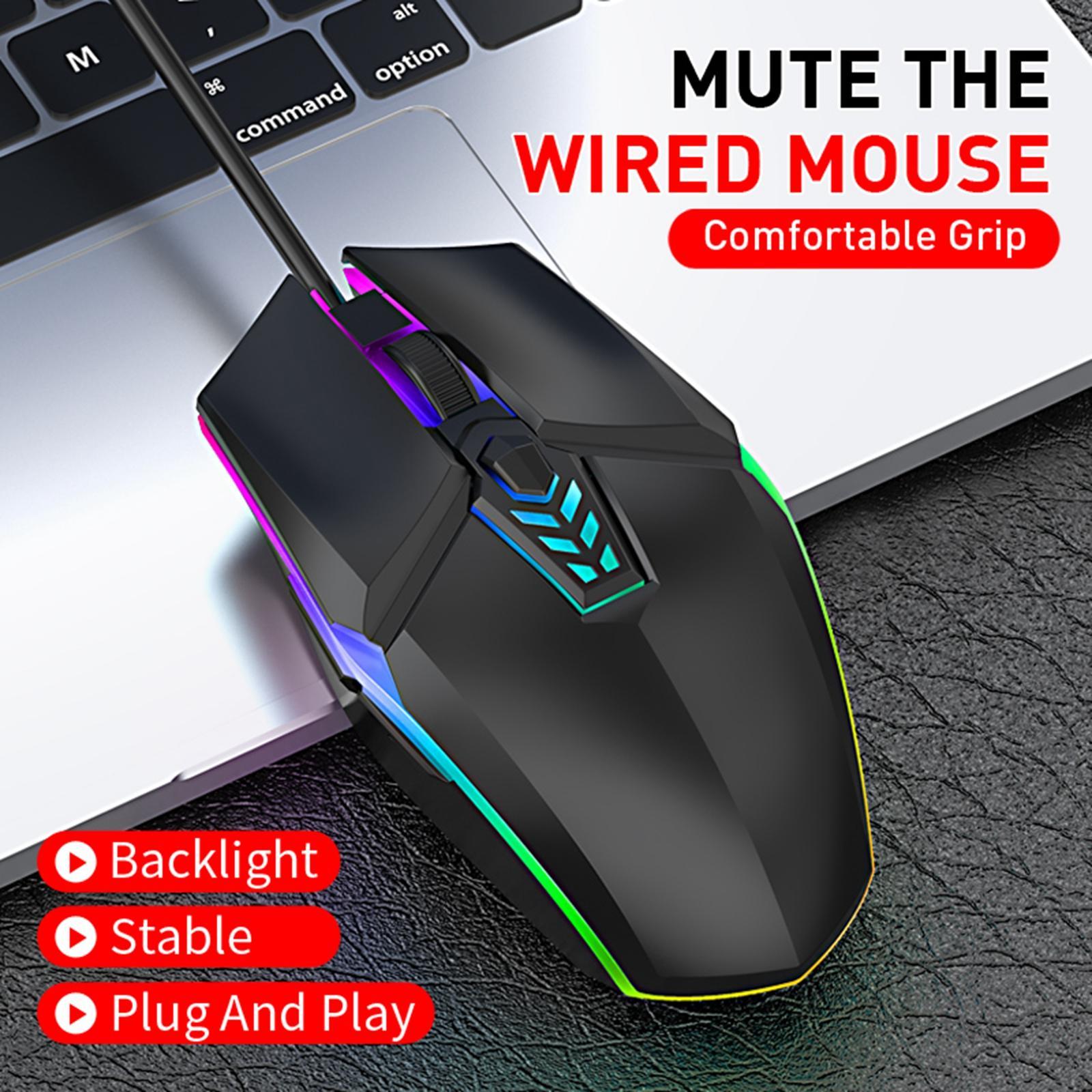USB Wired Mouse Silent Game Precise Positioning Ergonomic for Desktop Office
