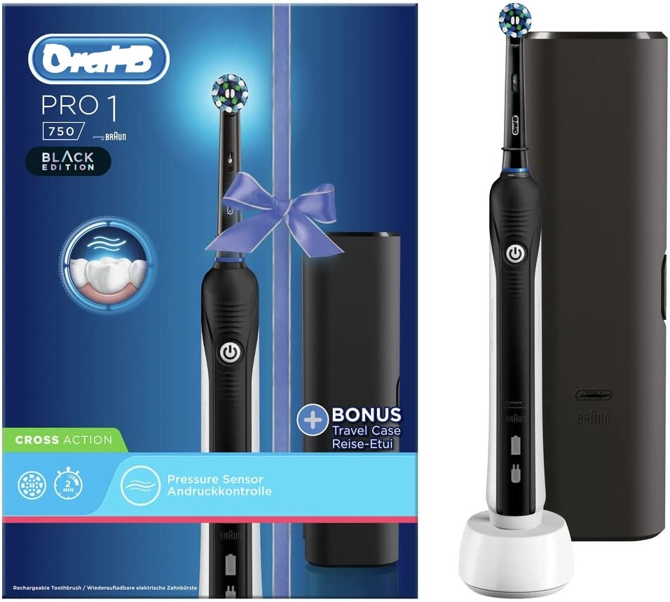 Bàn chải đánh răng điện Braun Oral-B PRO 1 750 Black Edition Hàng Chính Hãng