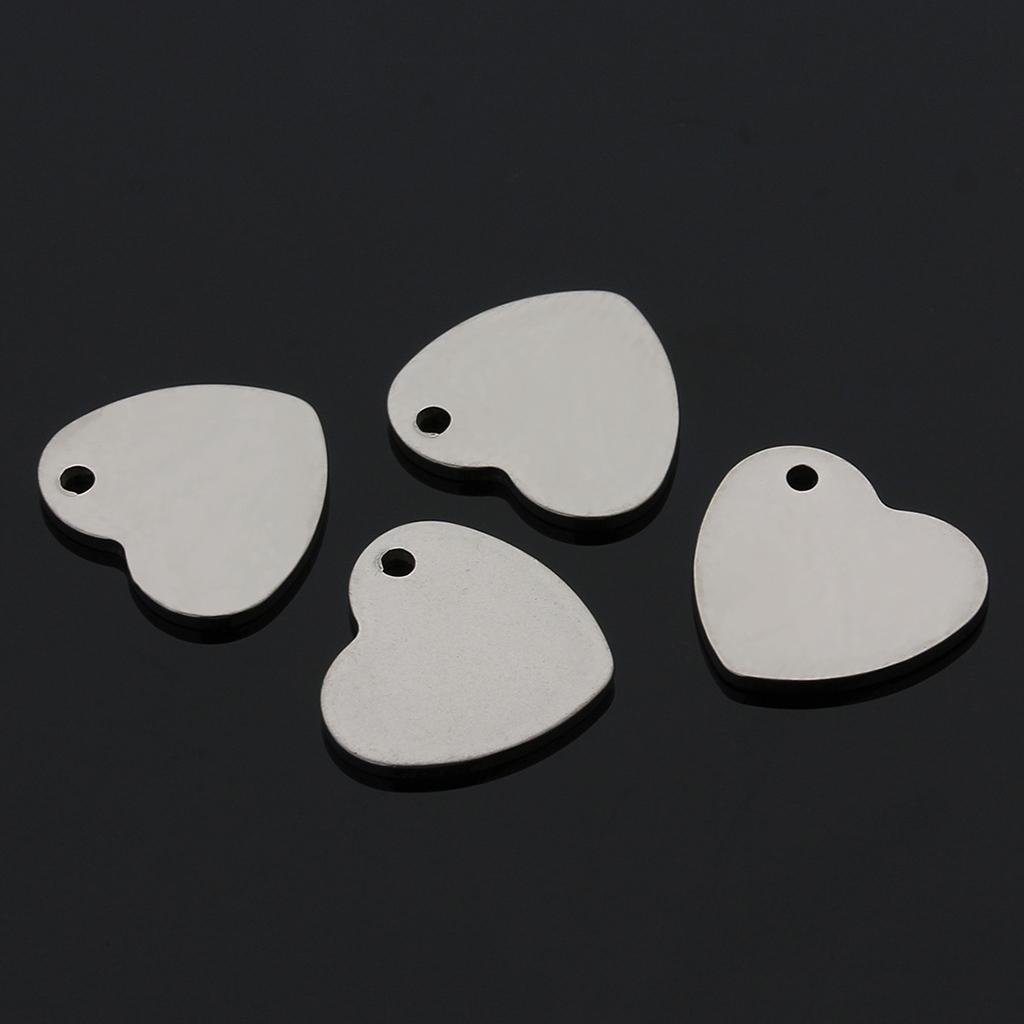 51Pcs Metal Stamping Blanks Heart Charms Pendants Tags Stamp Punch DIY Craft