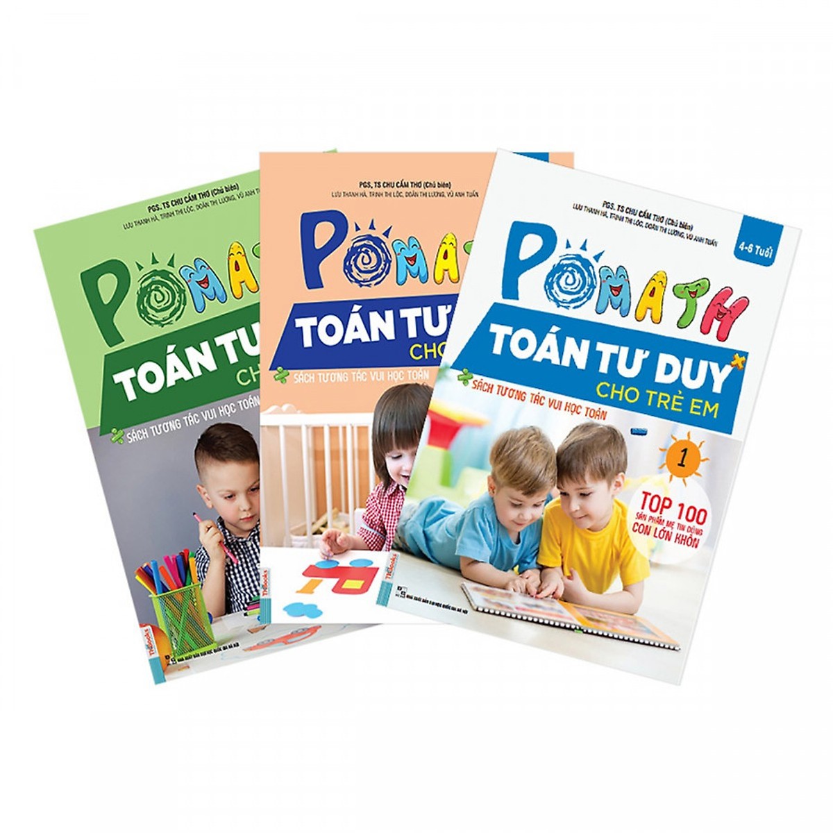 Combo 3 Cuốn Sách POMath Toán tư duy Cho Trẻ Em 4 - 6 tuổi (Tập 1, 2, 3) (Học Kèm App MCBooks Application) (Quét Mã QR Để Nhận Quà)