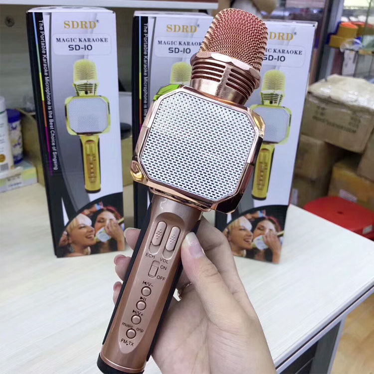 Micro karaoke không dây Floveme - SD10 loa bluetooth tích hợp micro hát , âm thanh trong, Bass khỏe - Hàng chính hãng