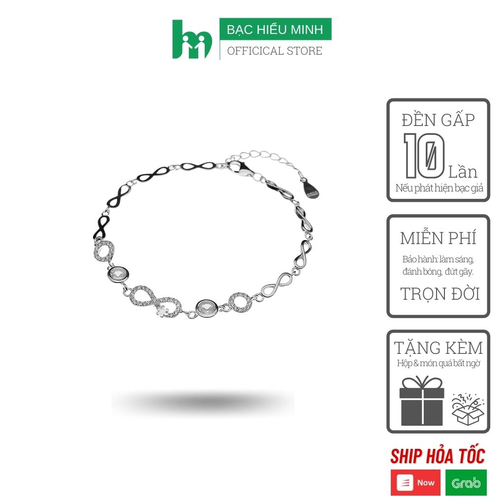 Vòng tay BẠC HIỂU MINH LTU543 họa tiết vô cực trang nhã nữ tính đơn giản trang sức bạc thật 925