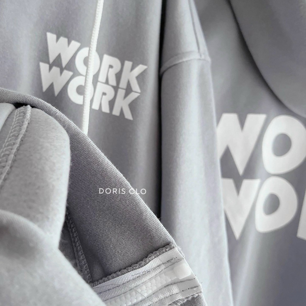 Áo khoác nỉ lót bông form rộng WORK unisex (nam nữ mặc được), Áo hoodie nỉ WORK ( ảnh thật chụp tại shop), ÁO HOODIE CHỮ WORK, Áo khoác nỉ cotton WORK, áo khoác hoodie zip chống nắng mặc ấm