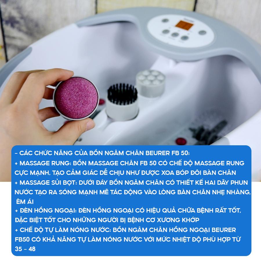 Bồn Ngâm Chân Massage BEURER FB50, Chậu Mát Xa Chân Bằng Tia Hồng Ngoại, Bồn Ngâm Chân Nước Nóng, Nhập Đức, BH 12 Tháng