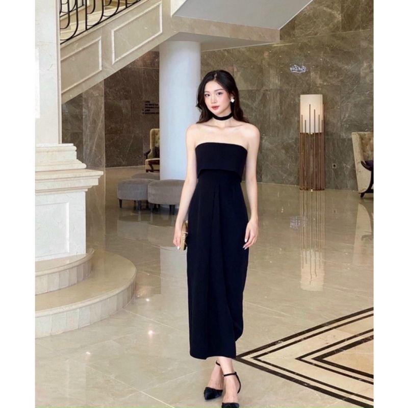 ĐẦM CÚP NGỰC XẺ TÀ KÈM CHOKER