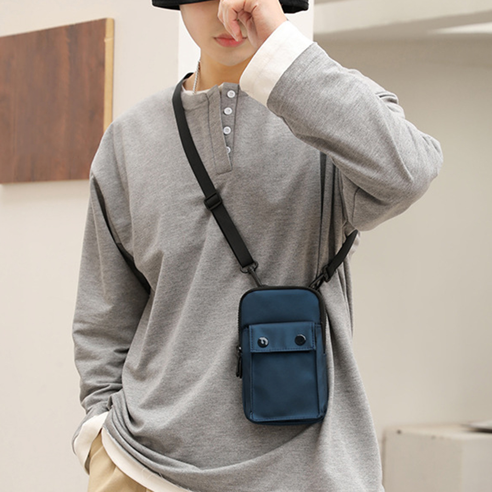 Túi Đeo Cổ Mini Bằng Nylon Chắc Chắn Đựng Điện Thoại Túi Tiền Cho Nam Kiểu Dáng Đơn Giản