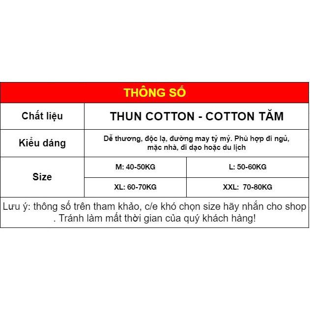 Đồ ngủ hai dây dễ thương, cotton thoáng mát có bigsize