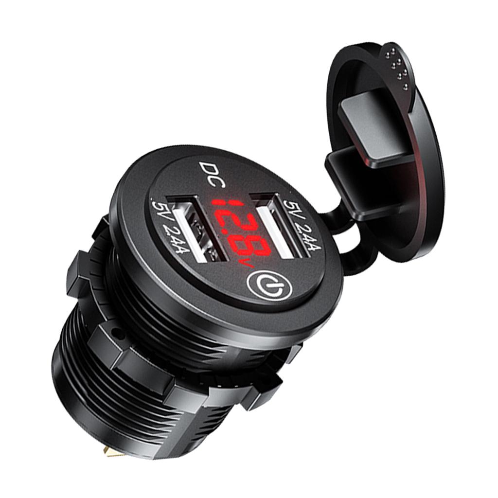 Dual USB Lighter Socket Car Charger Adapter With Touch Switch