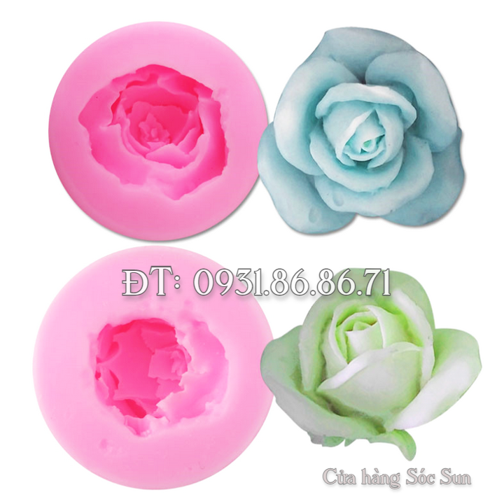 Khuôn silicon nụ hồng nghiêng - Mã số 1339