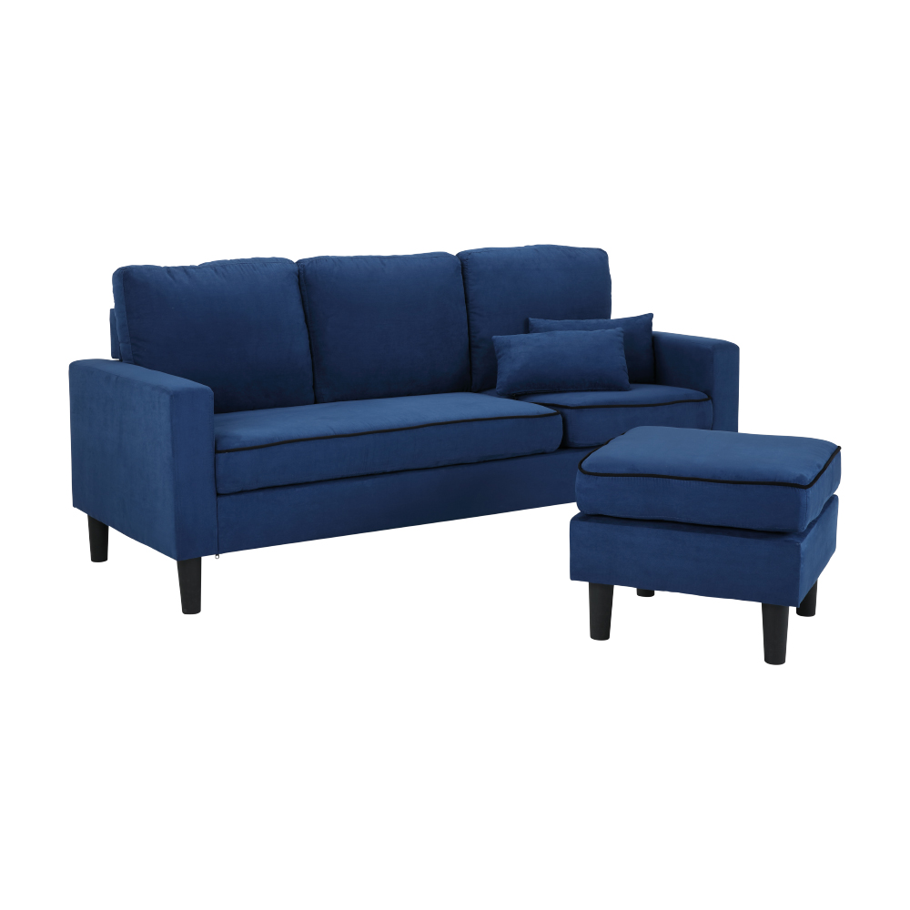 Sofa Góc L LUTHER Màu Xanh Dương Đậm Index Living Mall