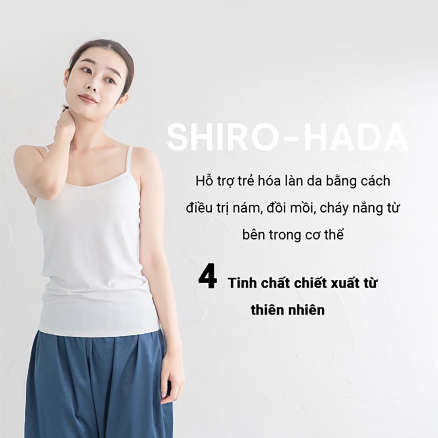 Viên Uống Trắng Da, Ngăn Ngừa Sạm Nám Từ Thiên Nhiên Shiro Hada Genki Fami Nhật Bản Hộp 90 viên
