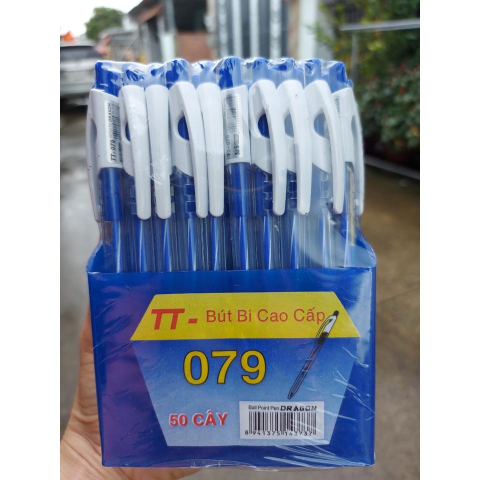 Hộp 50 Cây bút bi cao cấp mực xanh ngòi 0.7mm TT-079 DRAGON