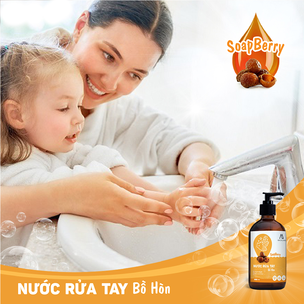 Nước rửa tay chiết xuất Bồ Hòn và tinh dầu Bạc Hà 250ml JULYHOUSE sạch khuẩn, khử mùi