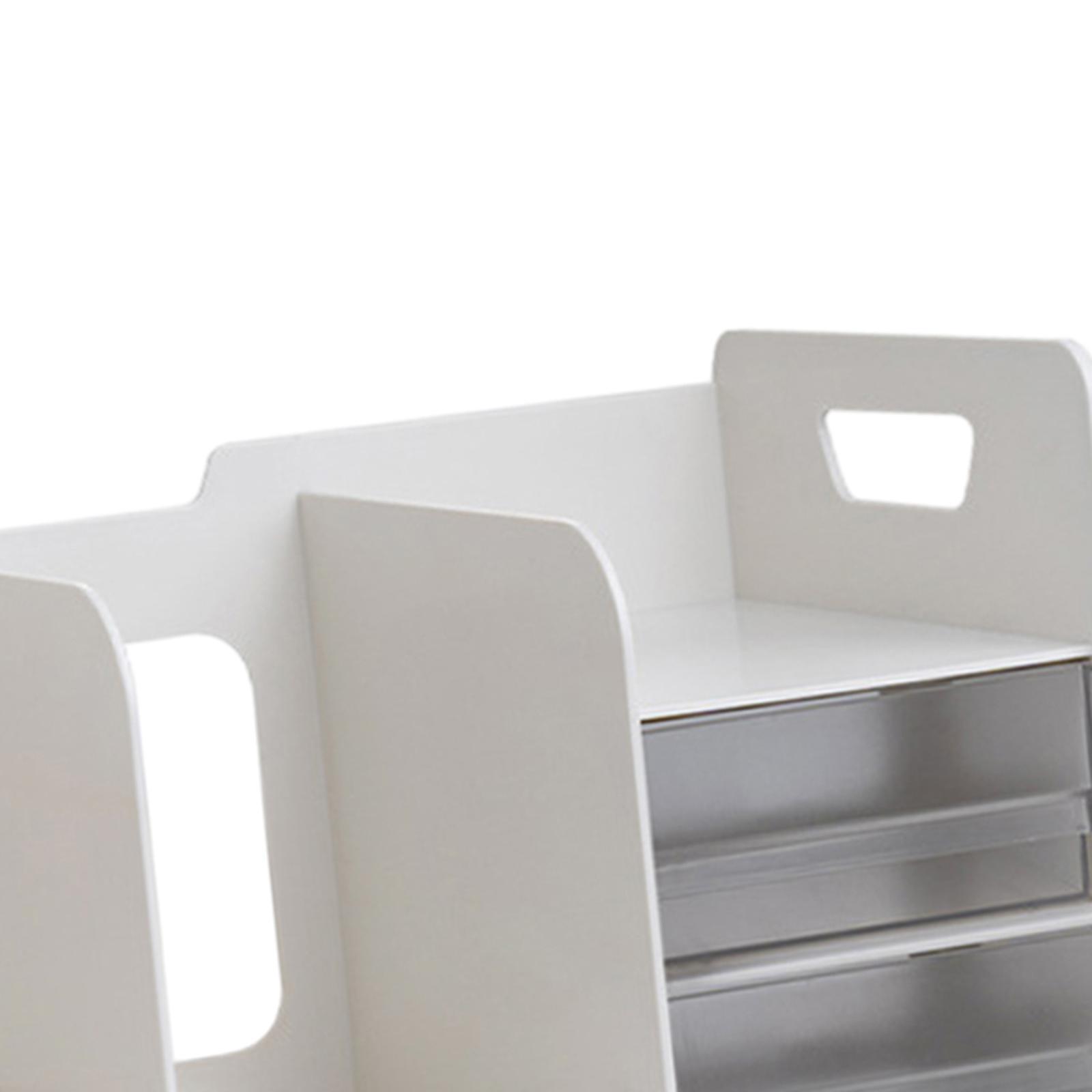 Book Storage Rack with Drawers, Book Organizer Holder, Portable Stationary Box Desk Organizer, Kids Bookcase Book Shelf, for Cosmetics Ruler