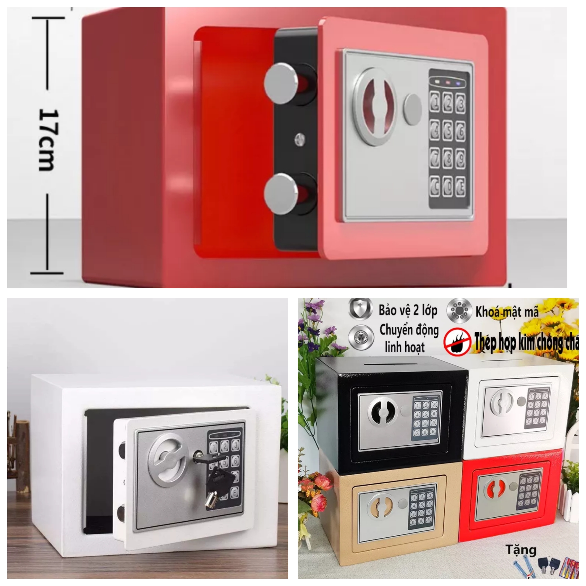 KÉT SẮT MINI KHÓA ĐIỆN TỬ CHỐNG CHÁY CÓ ĐỘ BẢO MẬT CAO AN TOÀN CHO MỌI GIA ĐÌNH HÀNG LOẠI TỐT
