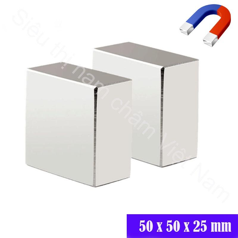 Nam châm hình vuông kích thước 50x50x25mm nam châm đất hiếm siêu mạnh