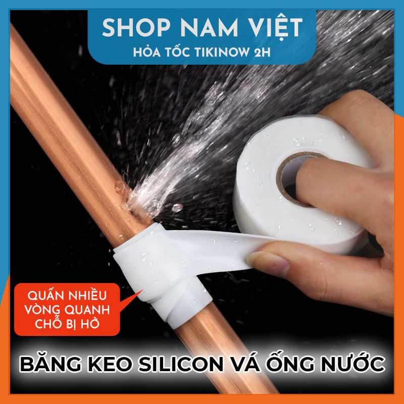 Băng Keo Vá Ống Nước Silicon Chịu Nhiệt Nóng Lạnh, Chống Thấm Nước