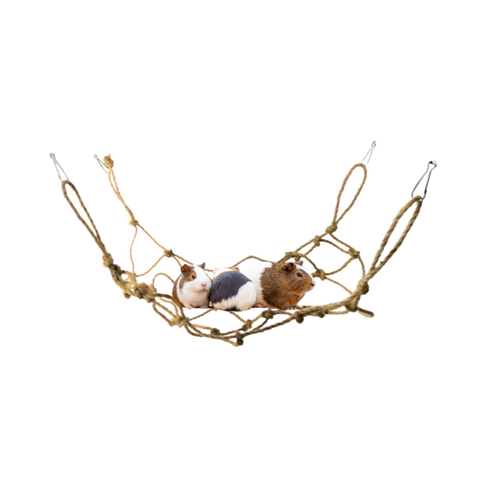 Bird Climbing Net Parrot Hanging Swing Rope Hamster Hammock for Parakeet, Canaries