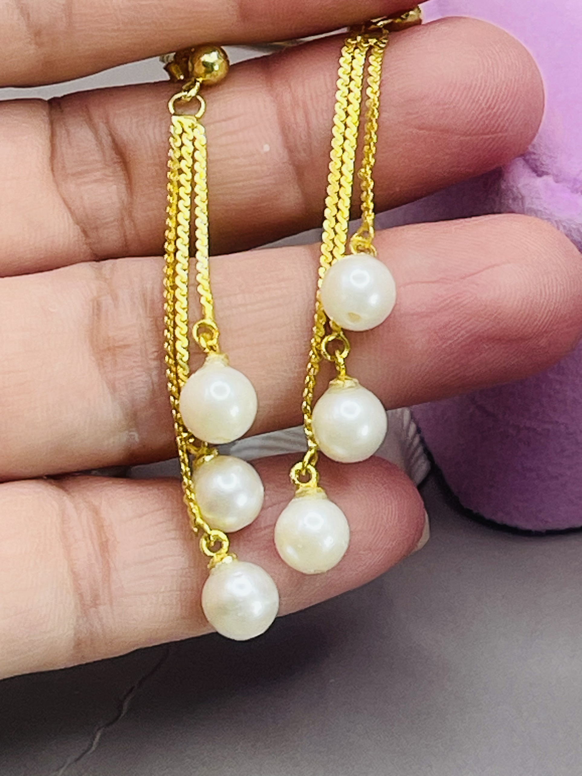 Hoa tai Bạc 925 xi vàng Trai mặn Akoya