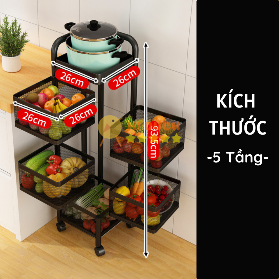 Kệ Xoay Vuông 360 Độ Tiện Ích, Chất Liệu Thép Carbon Siêu Bền, Tiết Kiệm Không Gian Thông Minh