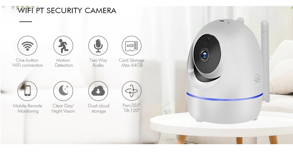 Camera Wifi 2.0MP (1080P) 2 râu cực mạnh, siêu nét - Hàng nhập khẩu