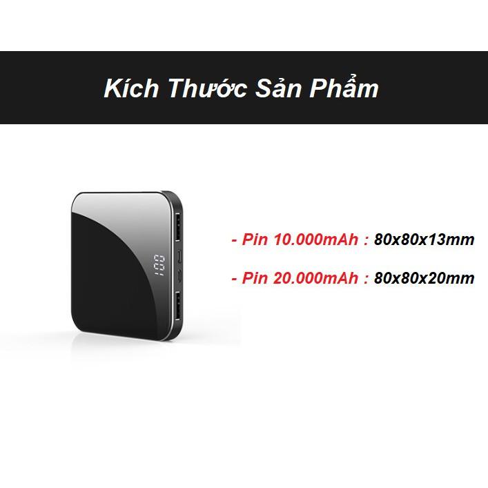 Pin sạc dự phòng tráng gương led hiển thị 20.000mAh , hỗ trợ Fast Charge CPU LCD Korea - Home and Garden