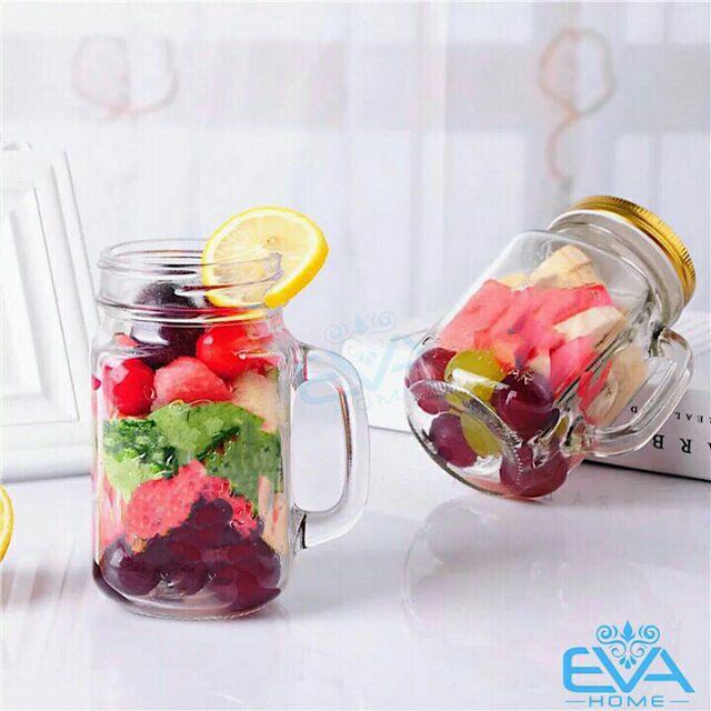 Cốc thủy tinh có quai có nắp 500ml