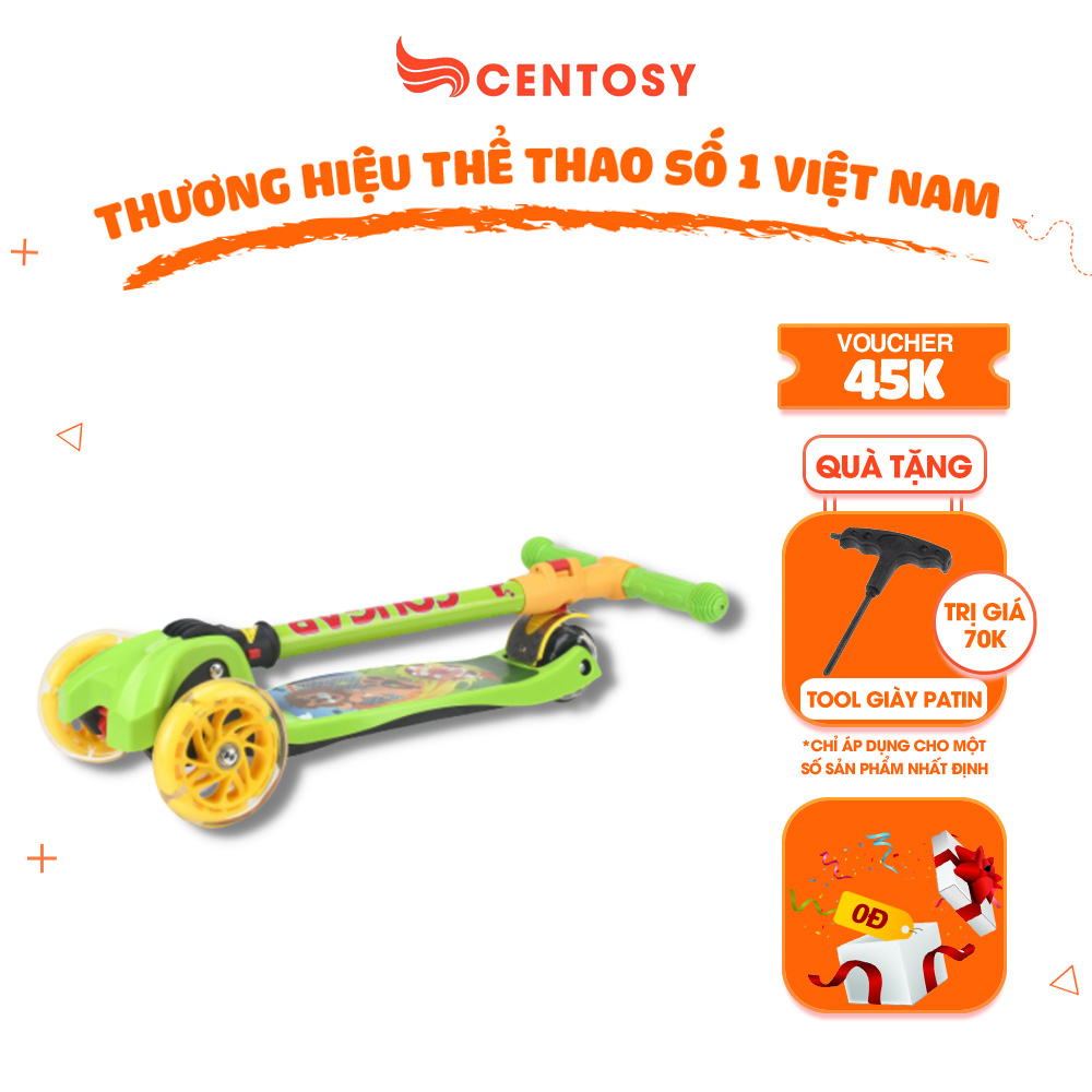 Xe Scooter Trẻ Em Cao Cấp Centosy MHBC 05 - In Hình Bắt Mắt, Có Đèn Nháy