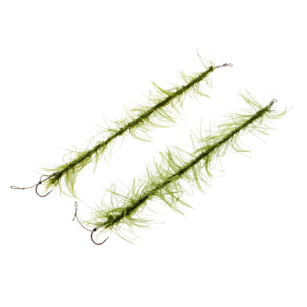 2pcs Carp Fishing Accessories Ready Made Hair Rigs Terminal Tackle with Hook and Weed Line Hook Size 2 4 6