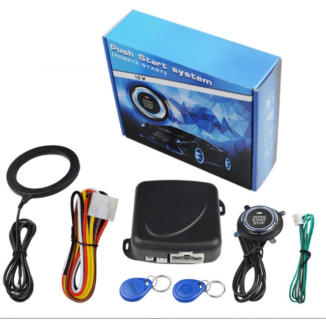 Bộ đề nổ khởi động ô tô start stop một chạm bản cao cấp bằng nút bấm 12V thông minh mẫu mới, đồ chơi ô tô