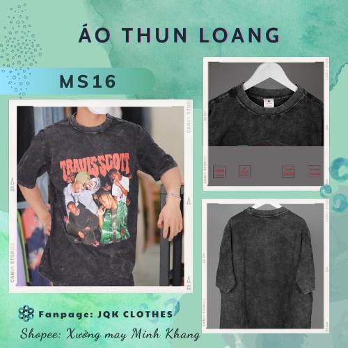 Áo thun loang đen nam nữ TRAVISSCOTT tay lỡ chất liệu 100% cotton cao cấp dáng unisex