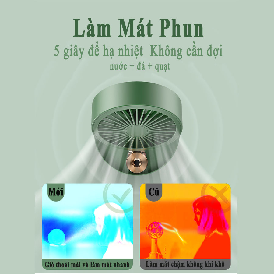 UPUPIN Máy máy xông tinh dầu phun sương tạo độ ẩm phòng ngủ  tinh dầu quạt mini máy khuếch tán 350ml đèn led 7 màu - Hàng Chính Hãng