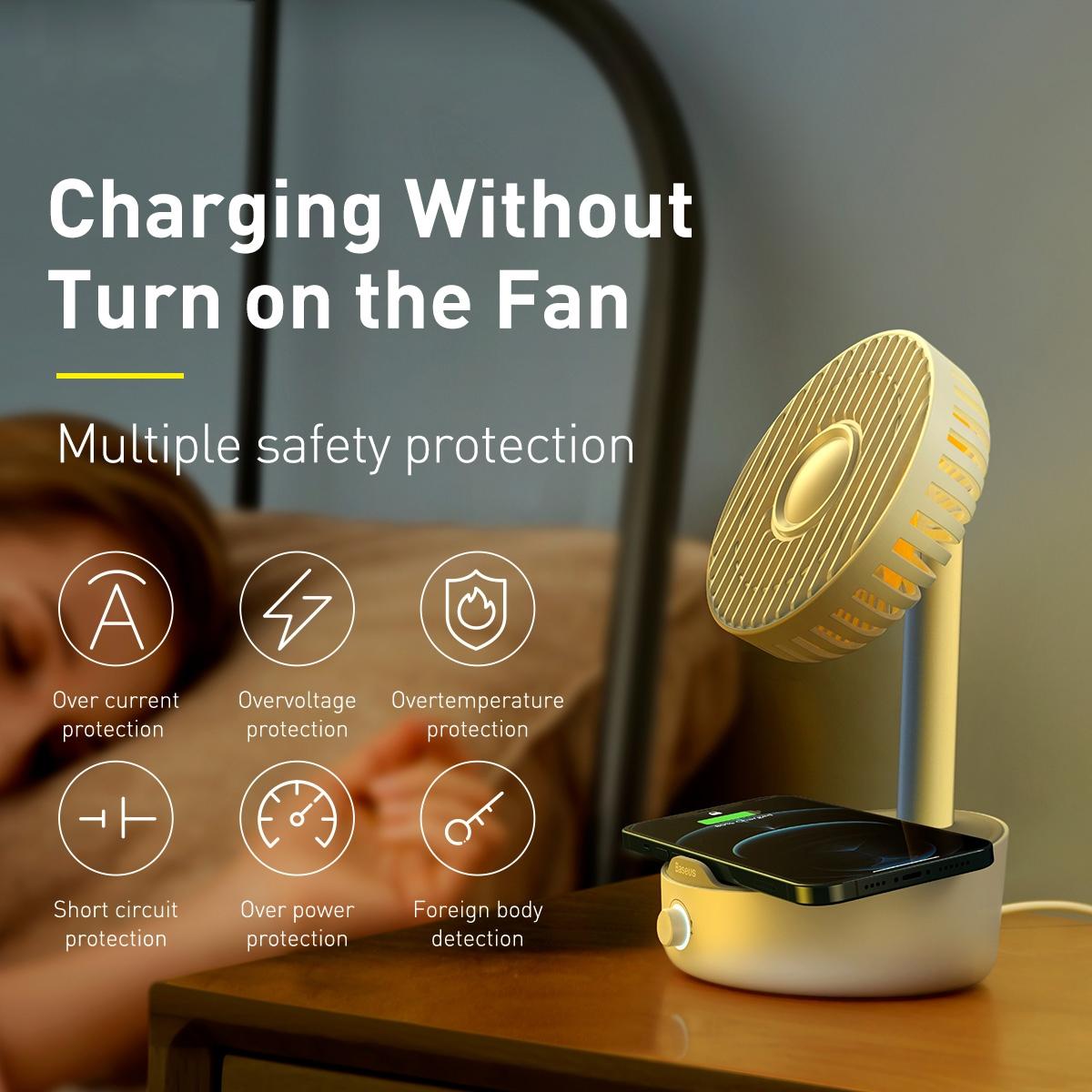 Quạt tích điện đảo chiều kiêm sạc không dây Baseus Desk Fan WXYZ-B02- Hàng chính hãng.