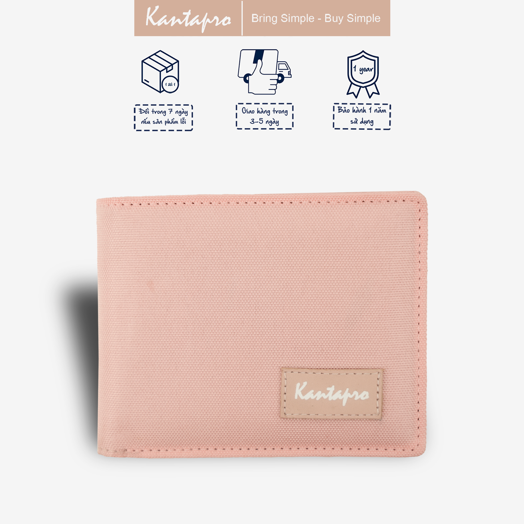 Ví nữ vải Polyester KANTAPRO dáng ngang - Sol Wallet