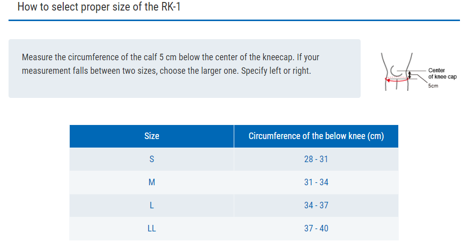 ZAMST RK-1 (Left/Right specific)