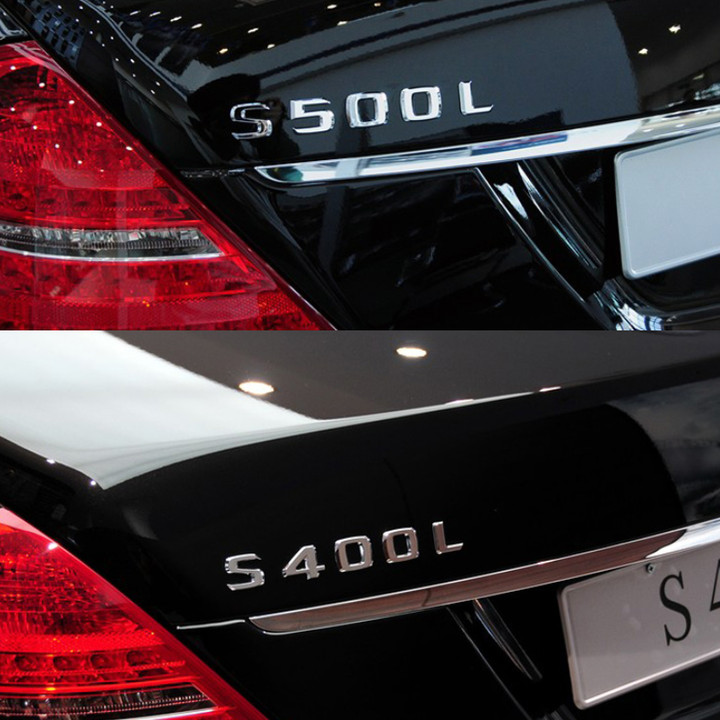 Decal tem chữ S500L dán đuôi xe ô tô